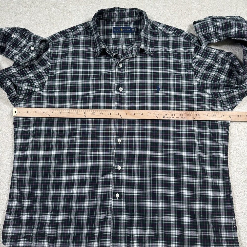 Polo Ralph Lauren Men XXL Cotton Multicolor Plaid Long Sleeve Button Front Shirt - Picture 5 of 7